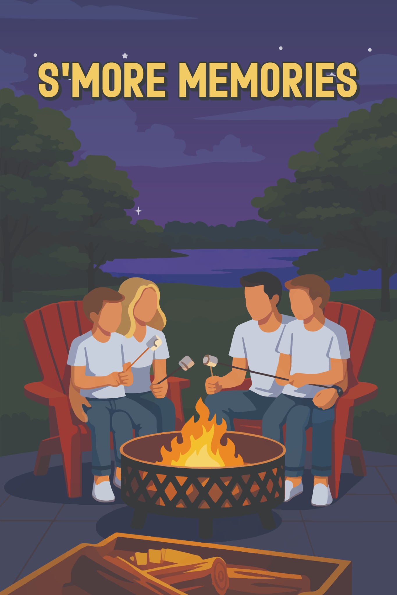 S'more Memories custom campfire artwork